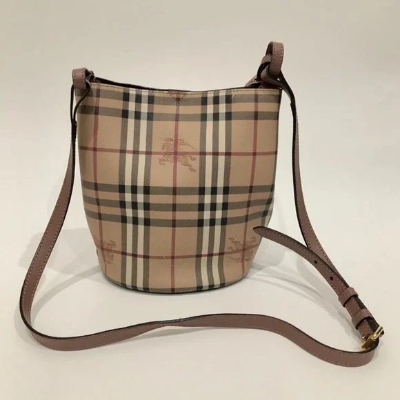 Burberry Haymarket Check Lorne Bucket Bag - Picture 2 of 13